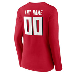 Atlanta Falcons Women's Team Authentic Personalized Name & Number Long Sleeve V-Neck T-Shirt | NFL On sale