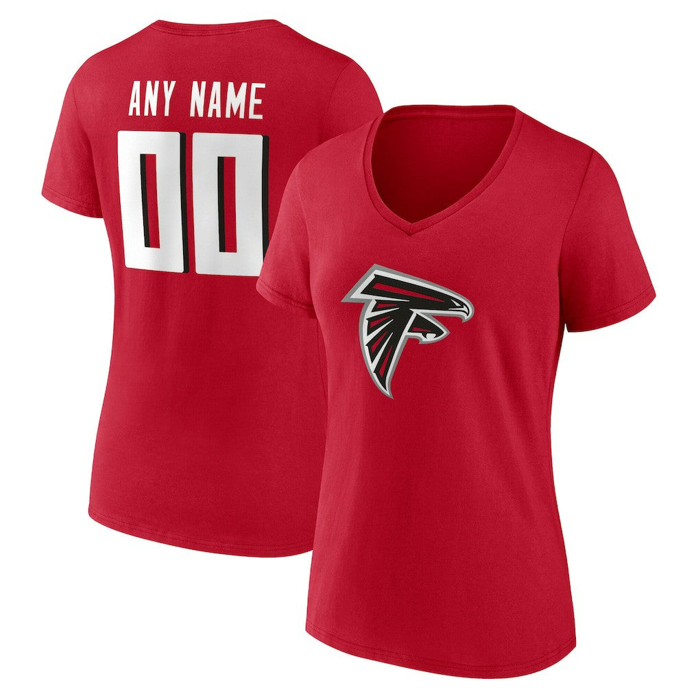Atlanta Falcons Women's Team Authentic Personalized Name & Number V-Neck T-Shirt | NFL Hot