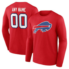 Buffalo Bills Team Authentic Personalized Name & Number Long Sleeve T-Shirt | NFL New