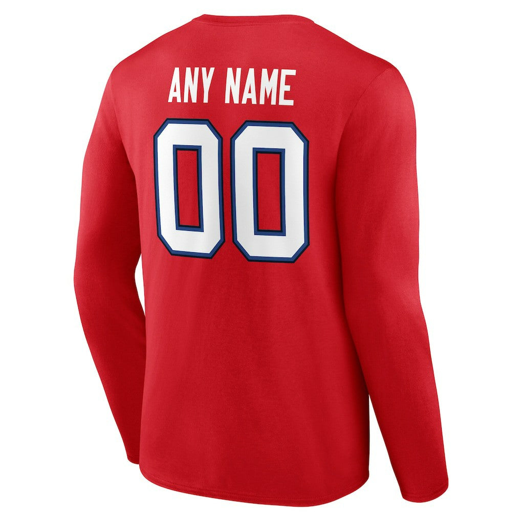 Buffalo Bills Team Authentic Personalized Name & Number Long Sleeve T-Shirt | NFL New