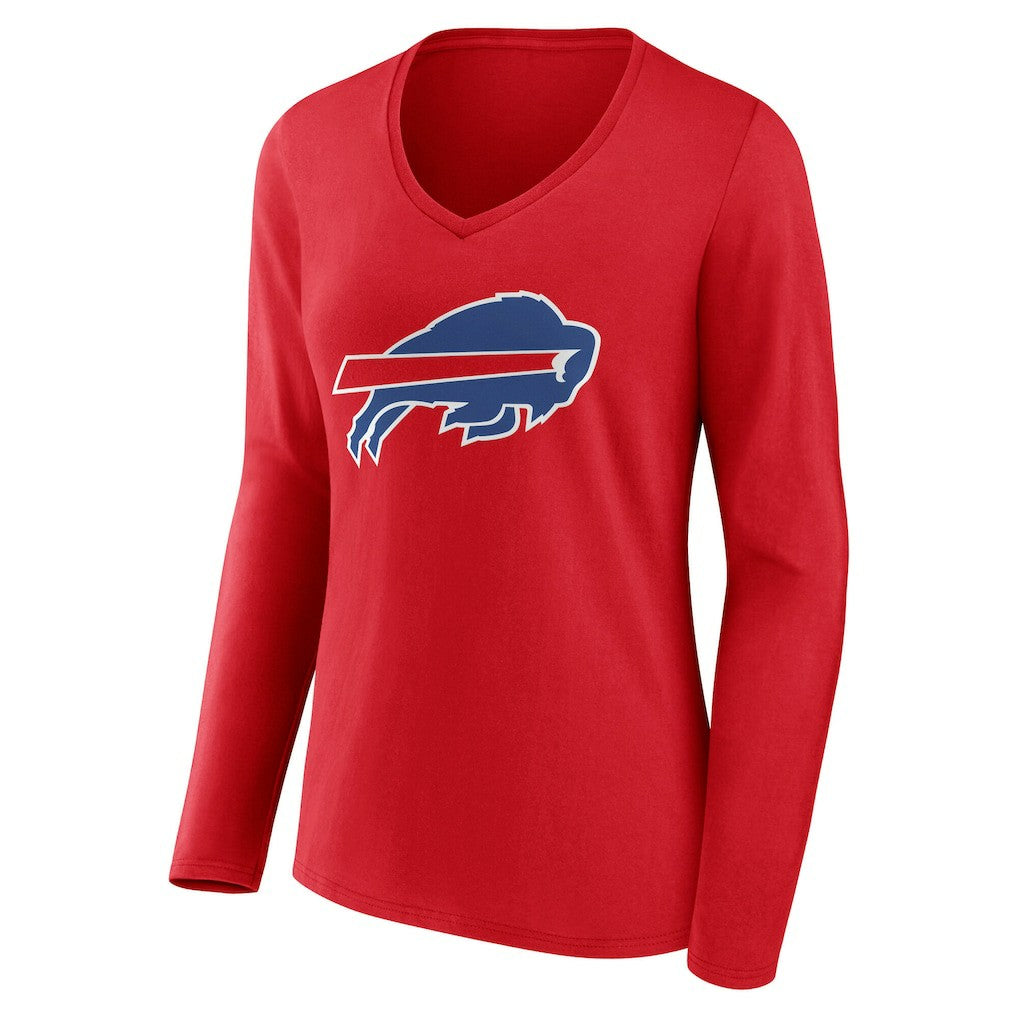 Buffalo Bills Women's Team Authentic Personalized Name & Number Long Sleeve V-Neck T-Shirt | NFL Sale