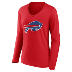 Buffalo Bills Women's Team Authentic Personalized Name & Number Long Sleeve V-Neck T-Shirt | NFL Sale