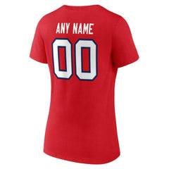Buffalo Bills Women's Team Authentic Personalized Name & Number V-Neck T-Shirt | NFL Hot