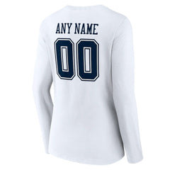 Dallas Cowboys Women's Team Authentic Personalized Name & Number Long Sleeve V-Neck T-Shirt | NFL Hot