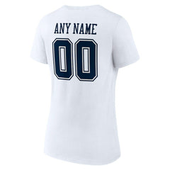 Dallas Cowboys Women's Team Authentic Personalized Name & Number V-Neck T-Shirt | NFL Discount