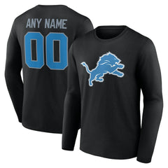 Detroit Lions Team Authentic Personalized Name & Number Long Sleeve T-Shirt | NFL Hot