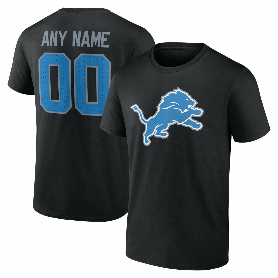 Detroit Lions Team Authentic Personalized Name & Number T-Shirt | NFL Online