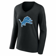 Detroit Lions Women's Team Authentic Personalized Name & Number Long Sleeve V-Neck T-Shirt | NFL Hot