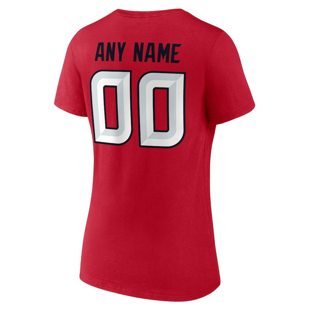 Houston Texans Women's Team Authentic Personalized Name & Number V-Neck T-Shirt | NFL New