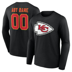 Kansas City Chiefs Team Authentic Personalized Name & Number Long Sleeve T-Shirt | NFL New