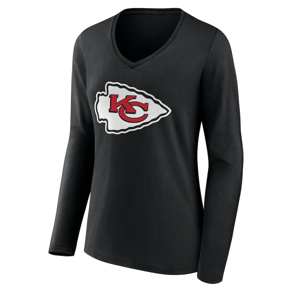Kansas City Chiefs Women's Team Authentic Personalized Name & Number Long Sleeve V-Neck T-Shirt | NFL Outlet
