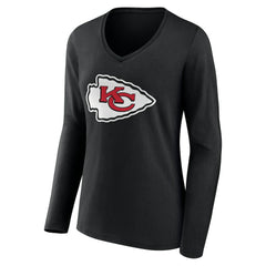 Kansas City Chiefs Women's Team Authentic Personalized Name & Number Long Sleeve V-Neck T-Shirt | NFL Outlet