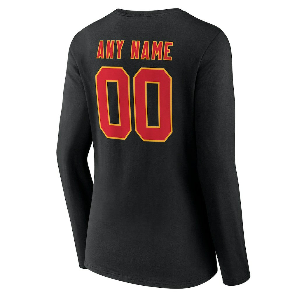 Kansas City Chiefs Women's Team Authentic Personalized Name & Number Long Sleeve V-Neck T-Shirt | NFL Outlet