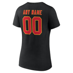 Kansas City Chiefs Women's Team Authentic Personalized Name & Number V-Neck T-Shirt | NFL Sale