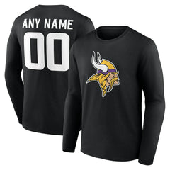 Minnesota Vikings Team Authentic Personalized Name & Number Long Sleeve T-Shirt | NFL Outlet