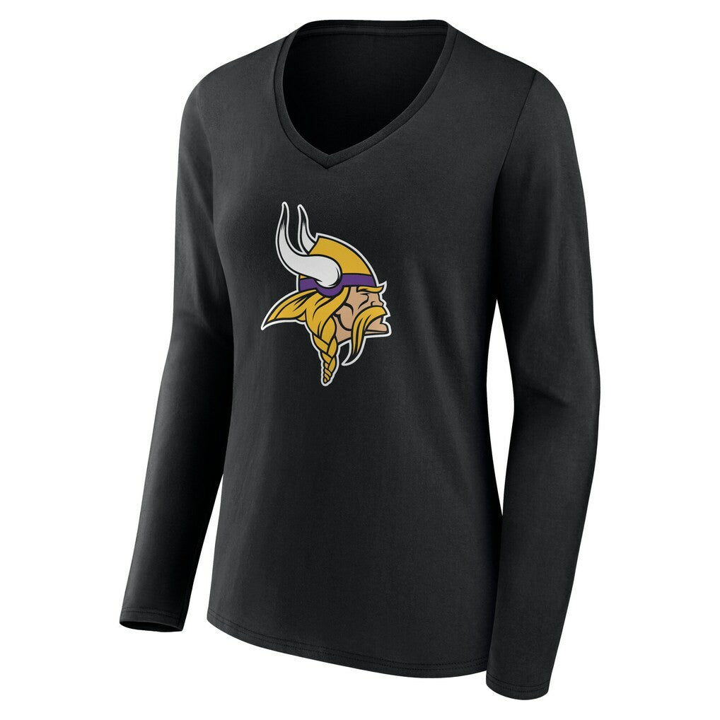 Minnesota Vikings Women's Team Authentic Personalized Name & Number Long Sleeve V-Neck T-Shirt | NFL US