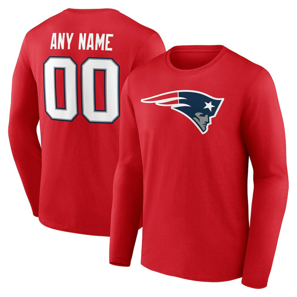 New England Patriots Team Authentic Personalized Name & Number Long Sleeve T-Shirt | NFL New
