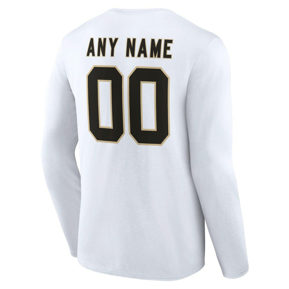 New Orleans Saints Team Authentic Personalized Name & Number Long Sleeve T-Shirt | NFL Hot