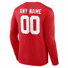 New York Giants Team Authentic Personalized Name & Number Long Sleeve T-Shirt | NFL On sale