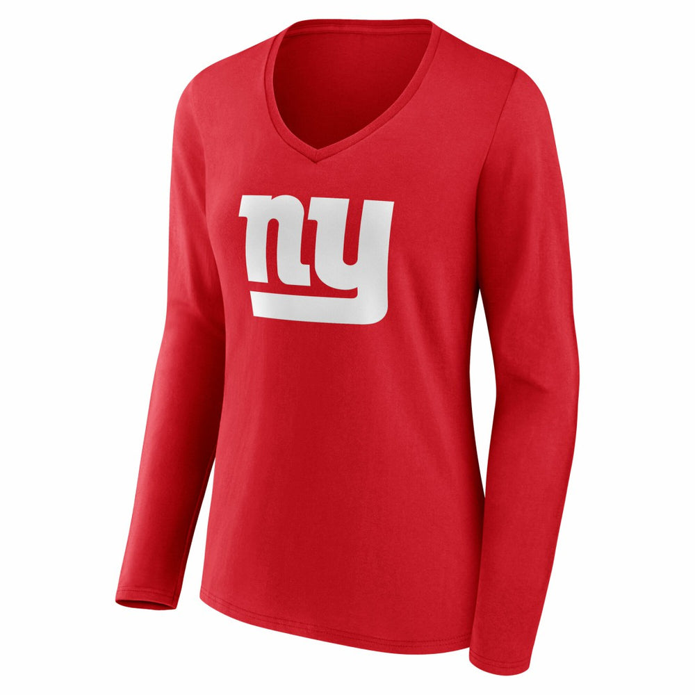 New York Giants Women's Team Authentic Personalized Name & Number Long Sleeve V-Neck T-Shirt | NFL Outlet
