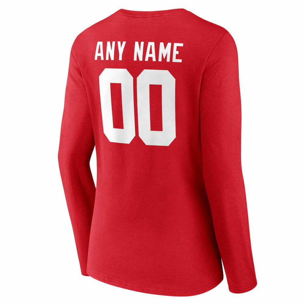 New York Giants Women's Team Authentic Personalized Name & Number Long Sleeve V-Neck T-Shirt | NFL Outlet