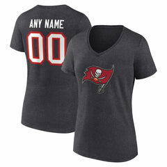 Tampa Bay Buccaneers Women's Team Authentic Personalized Name & Number V-Neck T-Shirt | NFL New