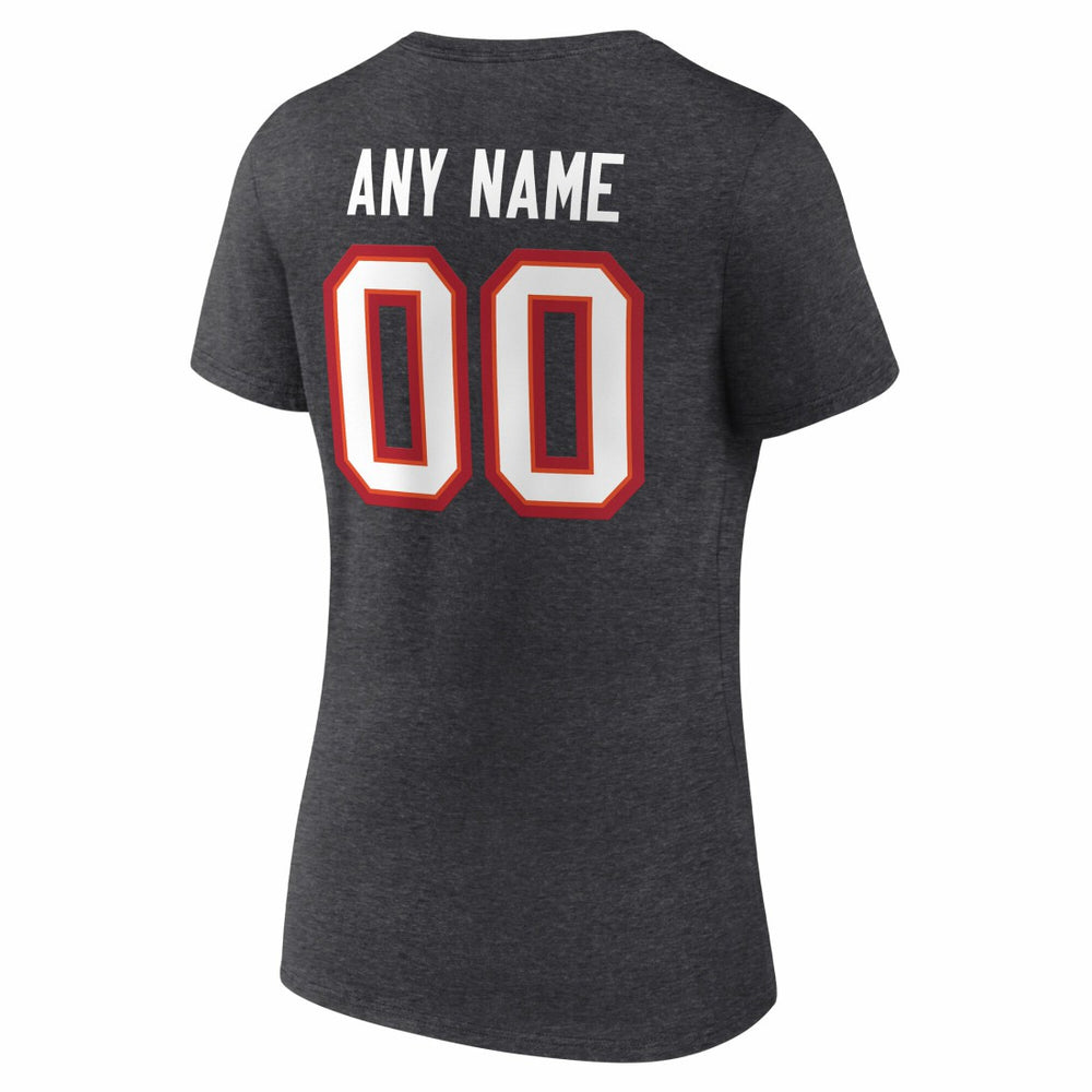 Tampa Bay Buccaneers Women's Team Authentic Personalized Name & Number V-Neck T-Shirt | NFL New