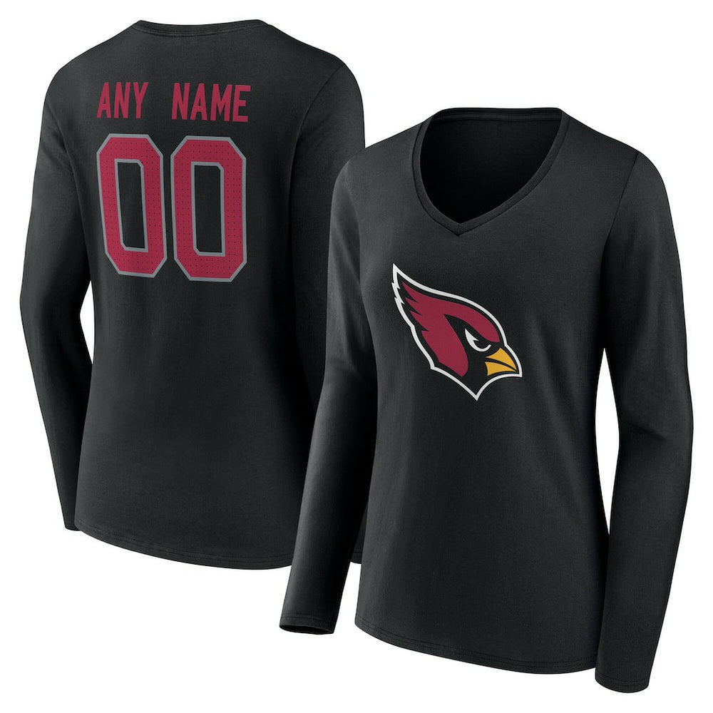 Arizona Cardinals Women's Team Authentic Personalized Name & Number Long Sleeve V-Neck T-Shirt | NFL Online