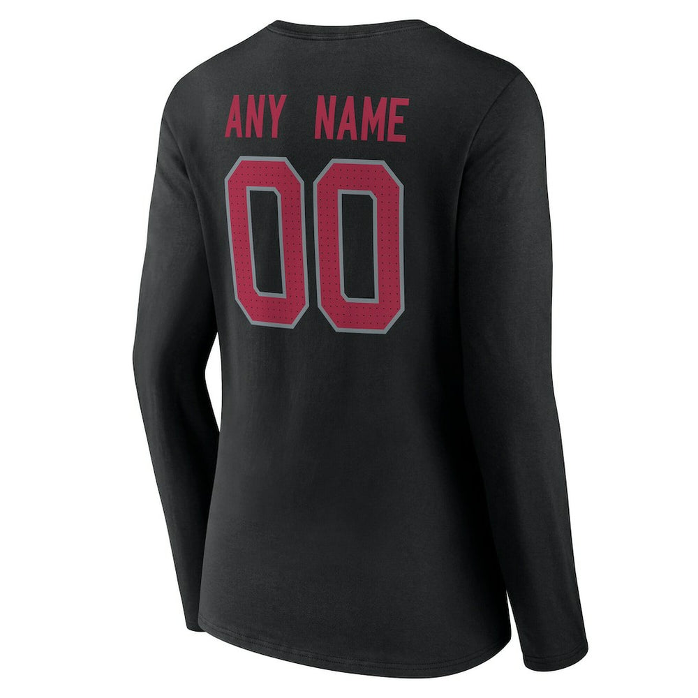 Arizona Cardinals Women's Team Authentic Personalized Name & Number Long Sleeve V-Neck T-Shirt | NFL Online