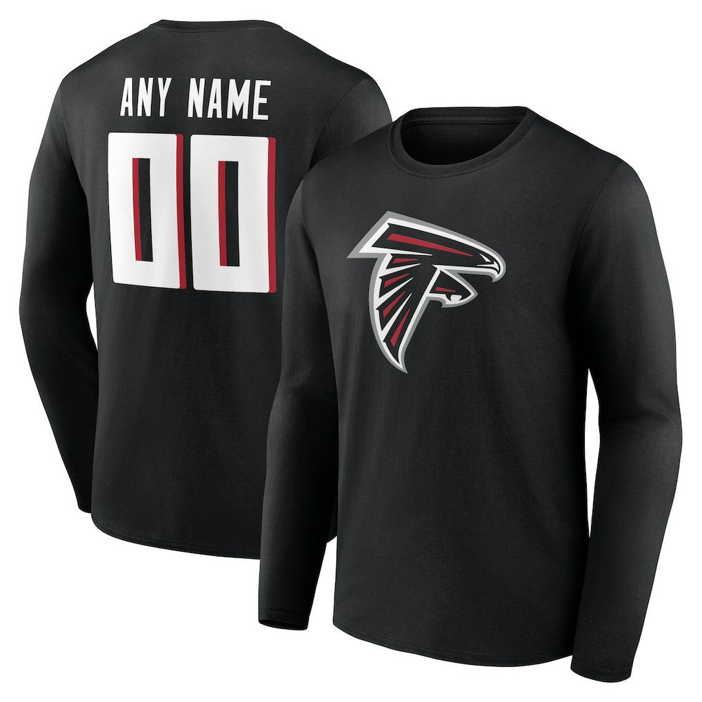 Atlanta Falcons Team Authentic Personalized Name & Number Long Sleeve T-Shirt | NFL Hot