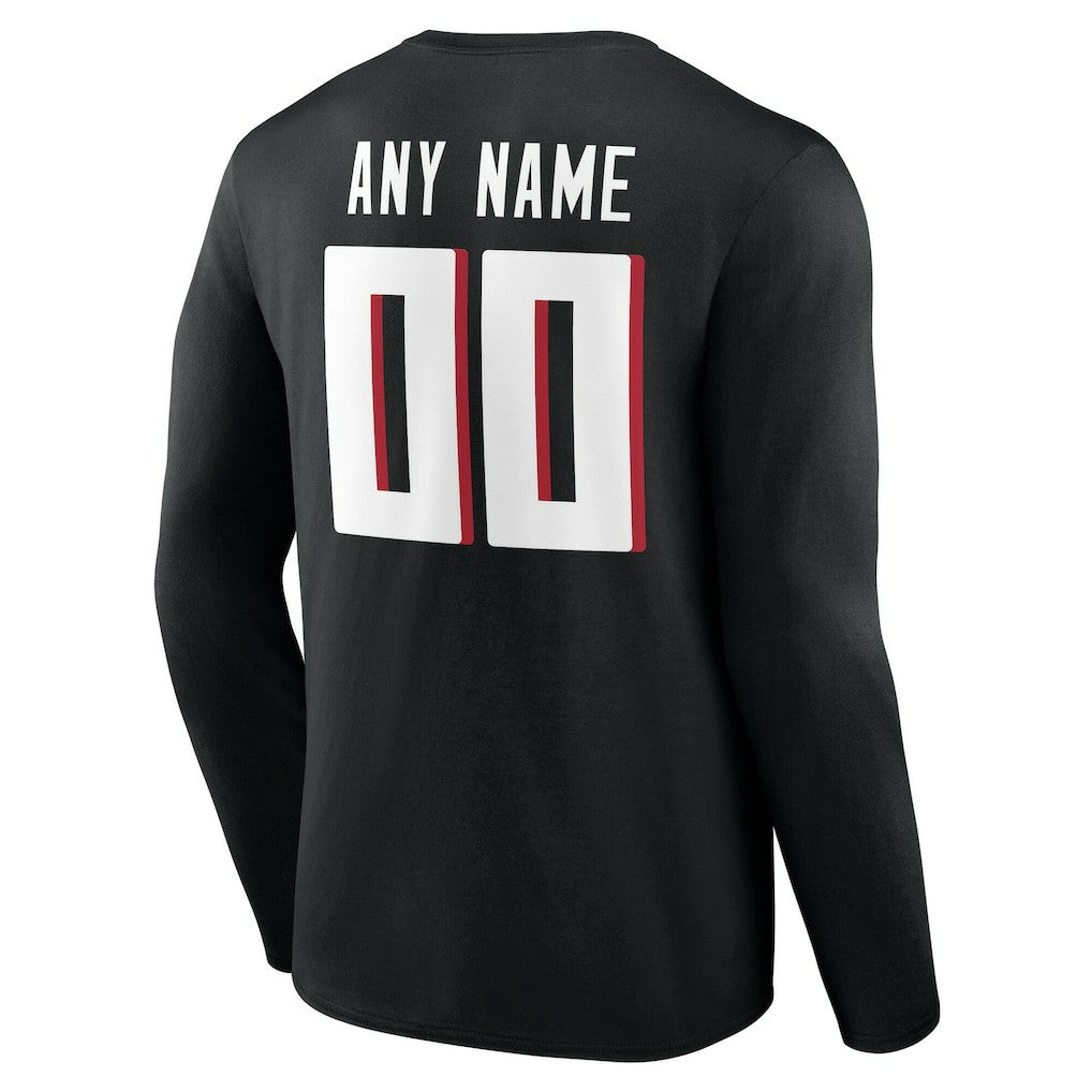 Atlanta Falcons Team Authentic Personalized Name & Number Long Sleeve T-Shirt | NFL Hot