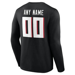Atlanta Falcons Team Authentic Personalized Name & Number Long Sleeve T-Shirt | NFL Hot