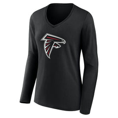 Atlanta Falcons Women's Team Authentic Personalized Name & Number Long Sleeve V-Neck T-Shirt | NFL Hot