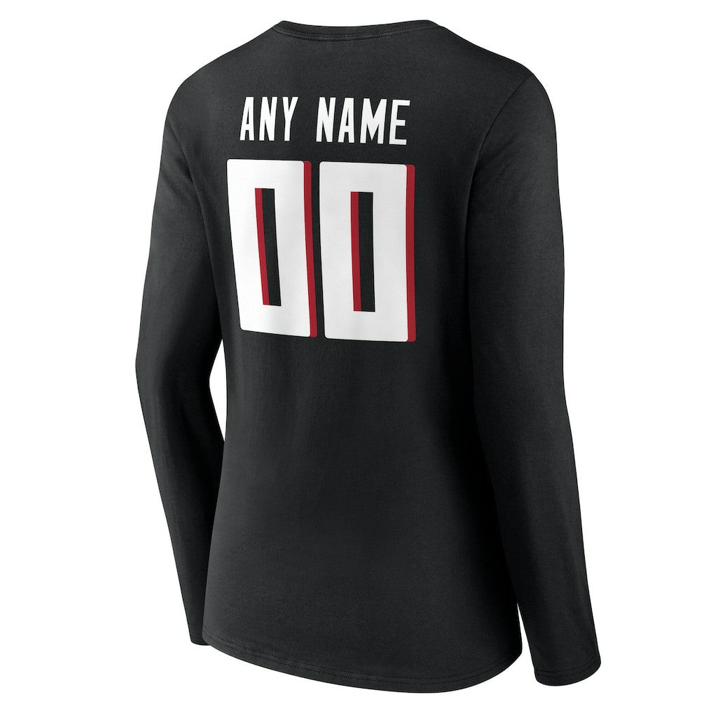 Atlanta Falcons Women's Team Authentic Personalized Name & Number Long Sleeve V-Neck T-Shirt | NFL Hot