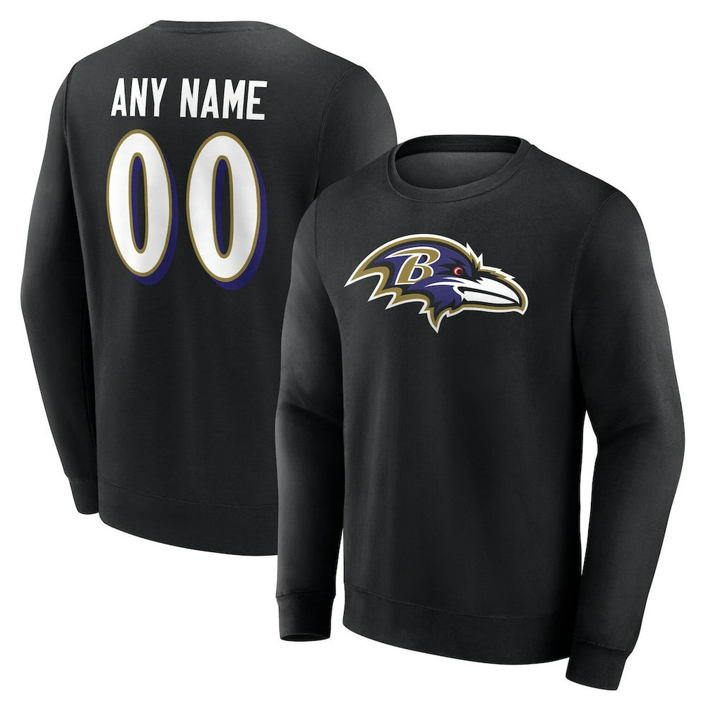 Baltimore Ravens Team Authentic Personalized Name & Number Sweatshirt | NFL Discount