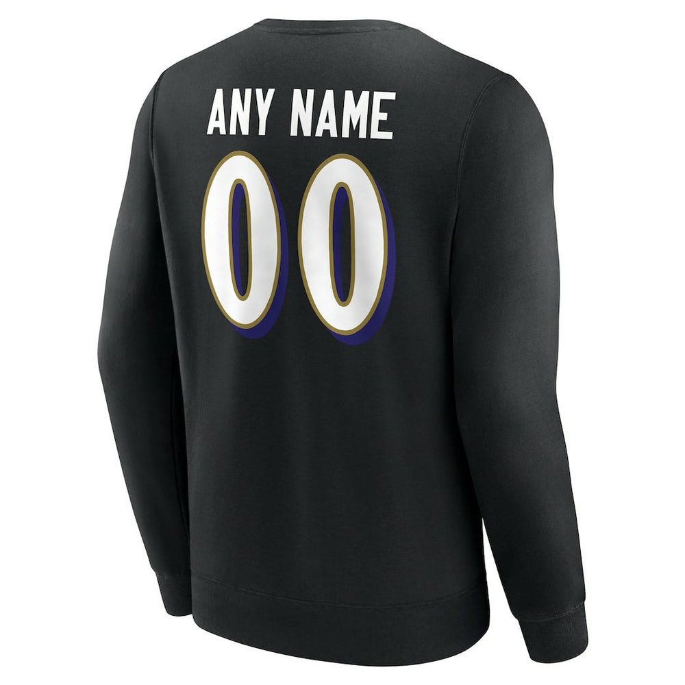Baltimore Ravens Team Authentic Personalized Name & Number Sweatshirt | NFL Discount