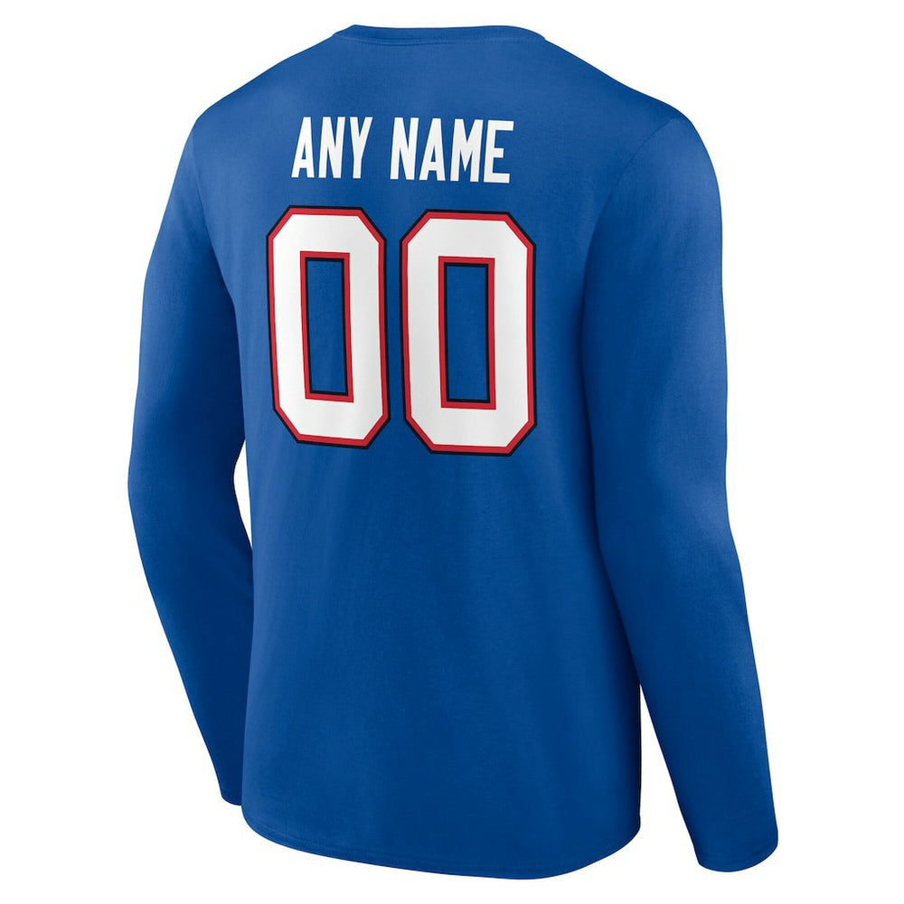 Buffalo Bills Team Authentic Personalized Name & Number Long Sleeve T-Shirt | NFL Discount