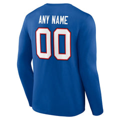 Buffalo Bills Team Authentic Personalized Name & Number Long Sleeve T-Shirt | NFL Discount