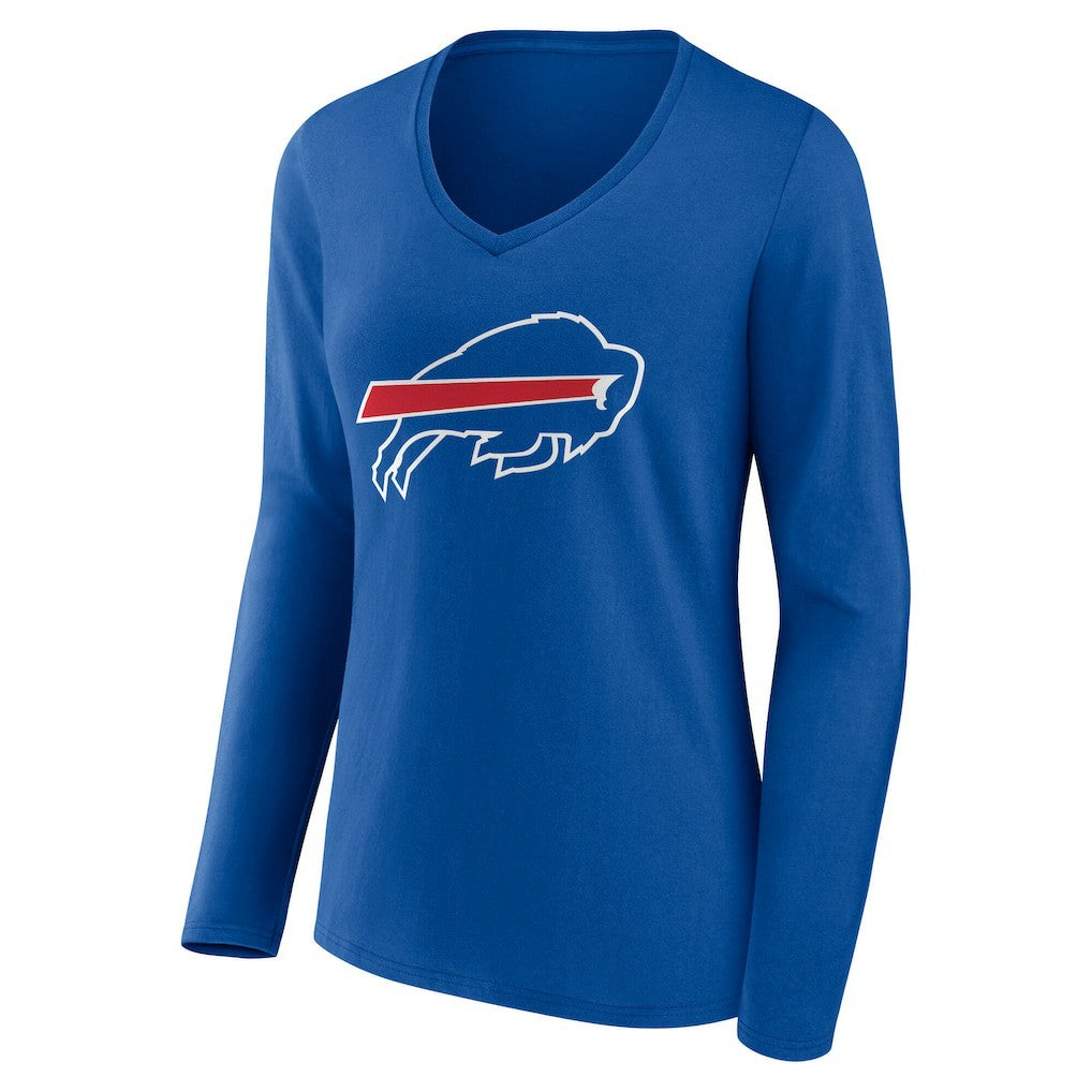 Buffalo Bills Women's Team Authentic Personalized Name & Number Long Sleeve V-Neck T-Shirt | NFL US