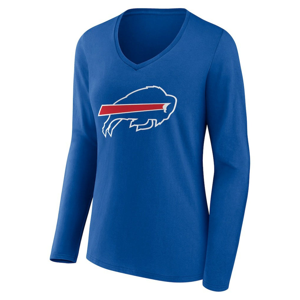 Buffalo Bills Women's Team Authentic Personalized Name & Number Long Sleeve V-Neck T-Shirt | NFL US