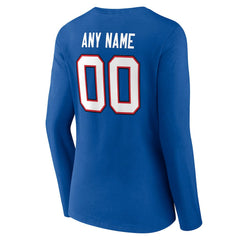 Buffalo Bills Women's Team Authentic Personalized Name & Number Long Sleeve V-Neck T-Shirt | NFL US