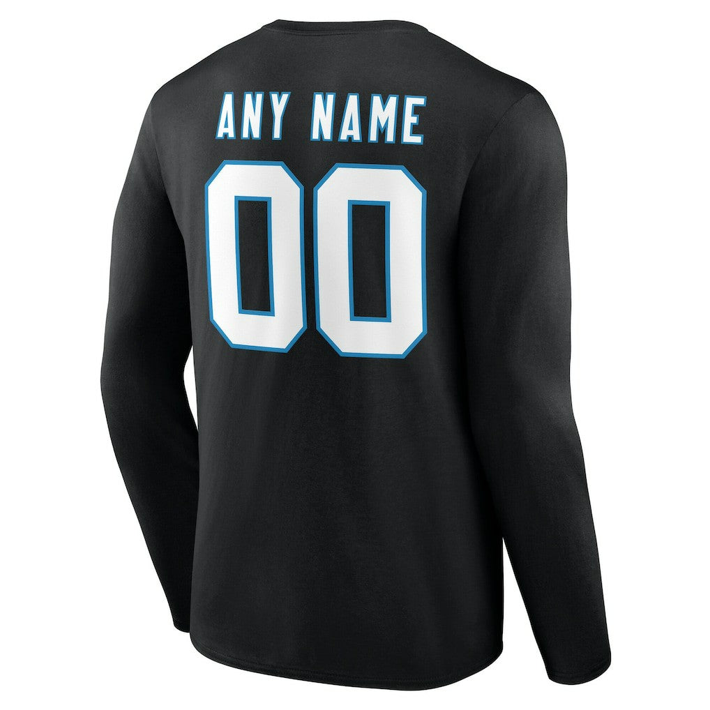 Carolina Panthers Team Authentic Personalized Name & Number Long Sleeve T-Shirt | NFL Outlet