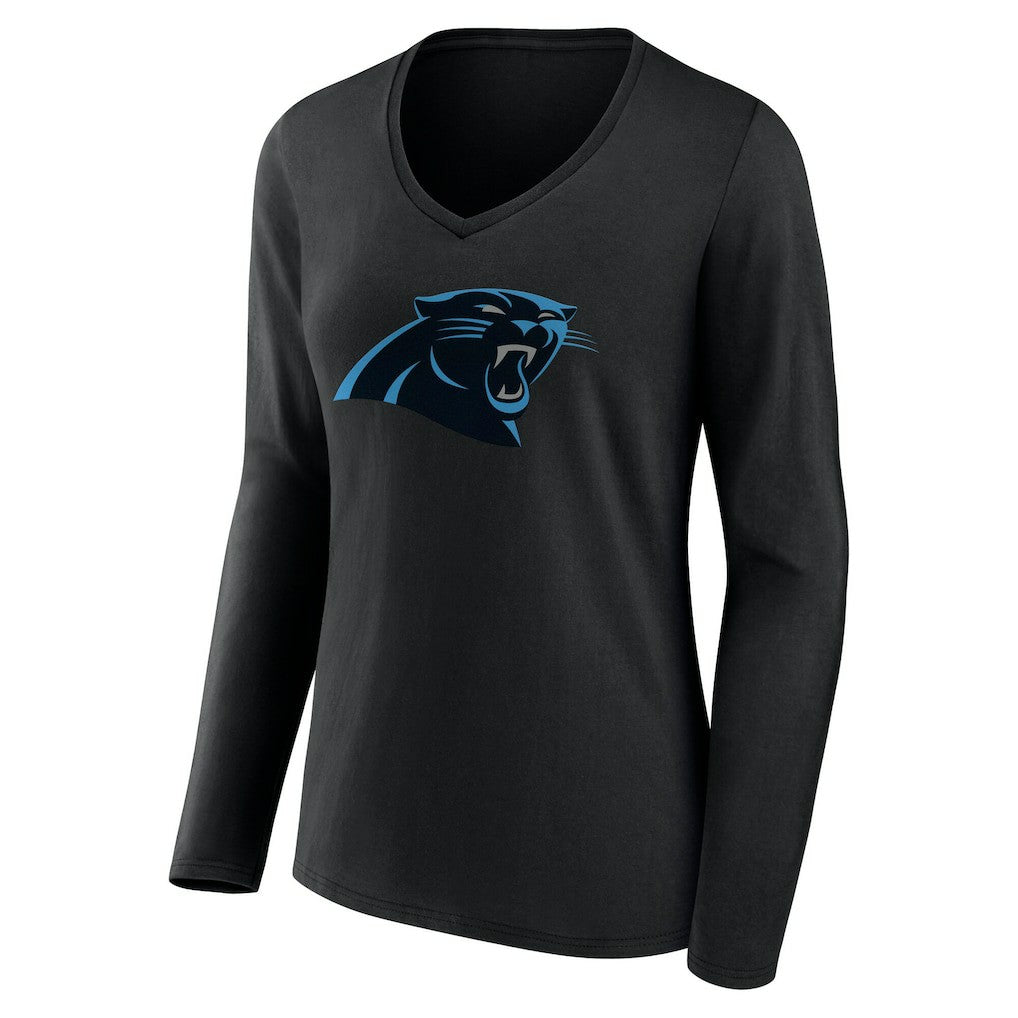 Carolina Panthers Women's Team Authentic Personalized Name & Number Long Sleeve V-Neck T-Shirt | NFL Sale