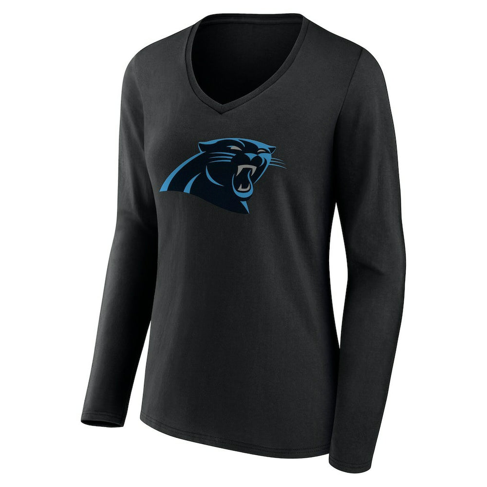 Carolina Panthers Women's Team Authentic Personalized Name & Number Long Sleeve V-Neck T-Shirt | NFL Sale