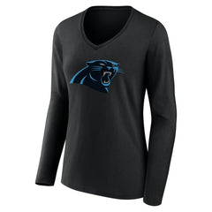 Carolina Panthers Women's Team Authentic Personalized Name & Number Long Sleeve V-Neck T-Shirt | NFL Sale