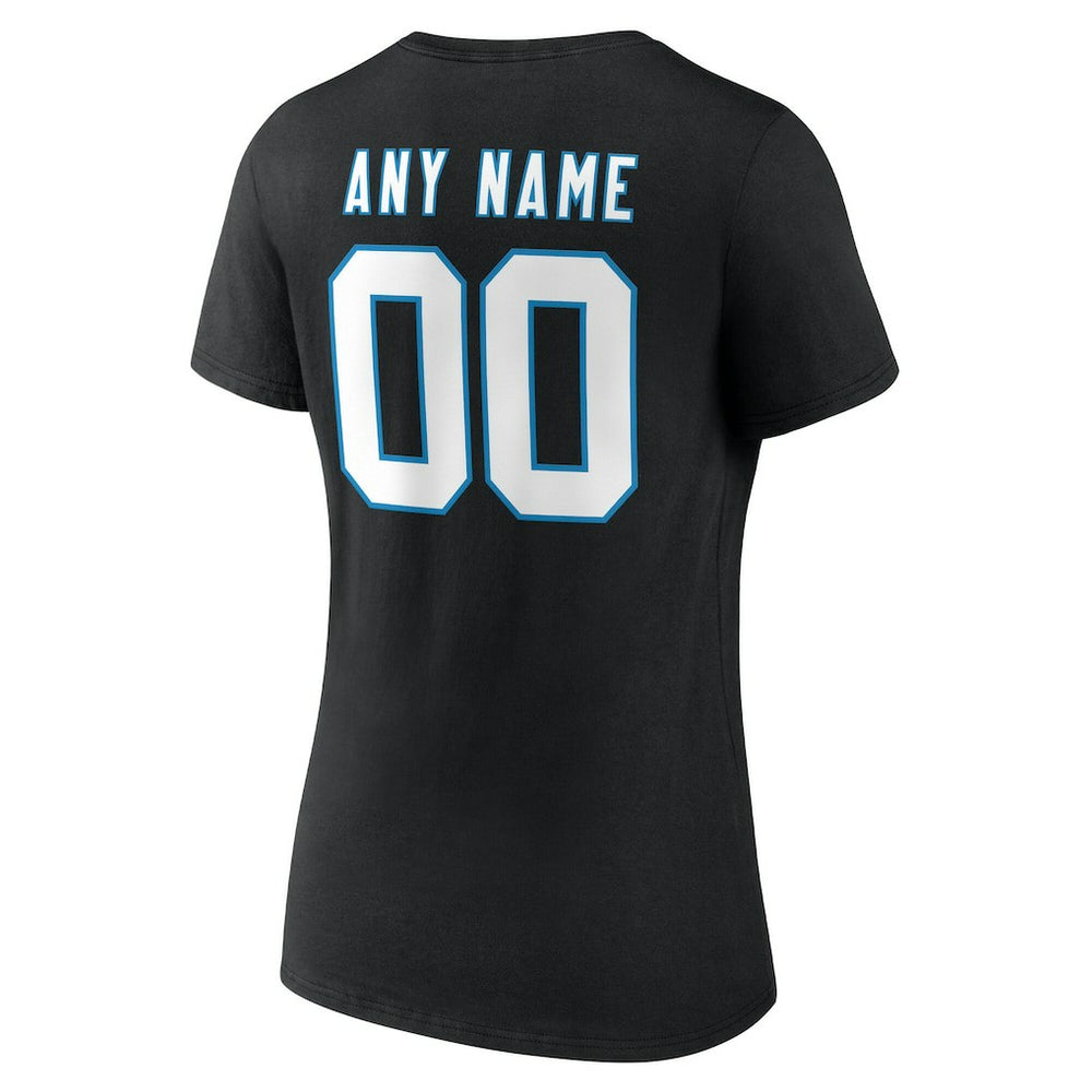 Carolina Panthers Women's Team Authentic Personalized Name & Number V-Neck T-Shirt | NFL Hot