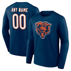 Chicago Bears Team Authentic Personalized Name & Number Long Sleeve T-Shirt | NFL Hot