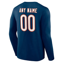 Chicago Bears Team Authentic Personalized Name & Number Long Sleeve T-Shirt | NFL Hot