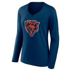 Chicago Bears Women's Team Authentic Personalized Name & Number Long Sleeve V-Neck T-Shirt | NFL US