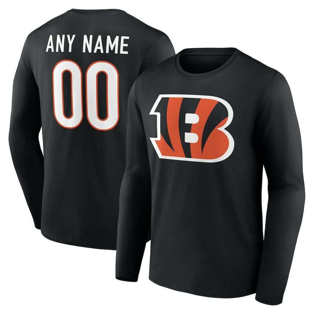 Cincinnati Bengals Team Authentic Personalized Name & Number Long Sleeve T-Shirt | NFL US